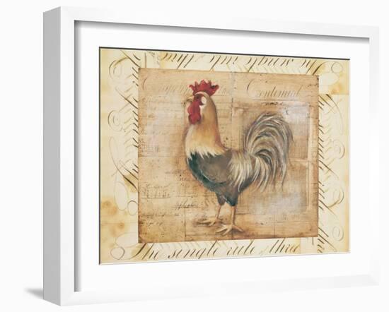 Rustic Farmhouse Rooster II-Kimberly Poloson-Framed Art Print