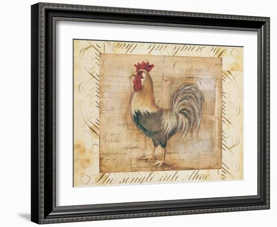 Rustic Farmhouse Rooster II-Kimberly Poloson-Framed Art Print