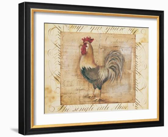 Rustic Farmhouse Rooster II-Kimberly Poloson-Framed Art Print