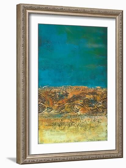 Rustic Frieze on Teal I-Lanie Loreth-Framed Art Print