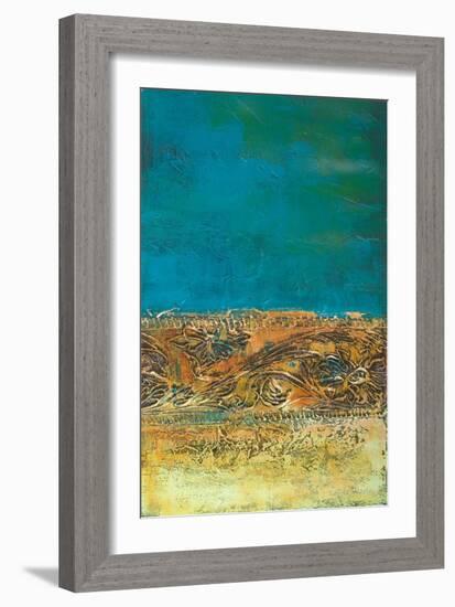 Rustic Frieze on Teal I-Lanie Loreth-Framed Art Print