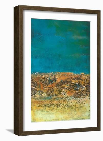 Rustic Frieze on Teal I-Lanie Loreth-Framed Art Print