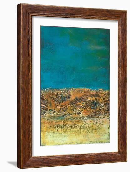 Rustic Frieze on Teal I-Lanie Loreth-Framed Art Print