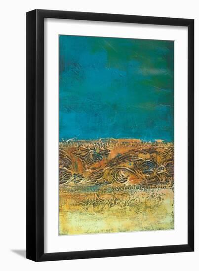 Rustic Frieze on Teal I-Lanie Loreth-Framed Art Print