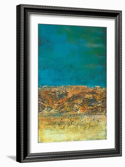 Rustic Frieze on Teal I-Lanie Loreth-Framed Art Print