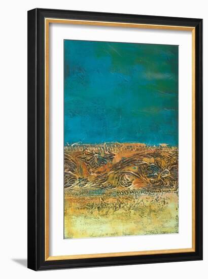 Rustic Frieze on Teal I-Lanie Loreth-Framed Art Print