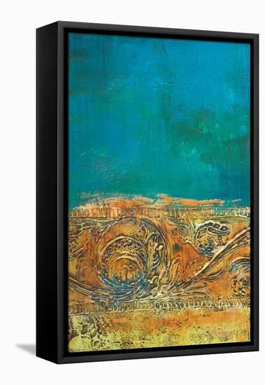 Rustic Frieze on Teal II-Lanie Loreth-Framed Stretched Canvas