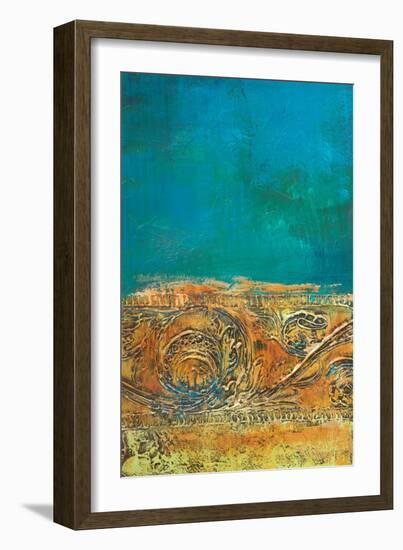 Rustic Frieze on Teal II-Lanie Loreth-Framed Art Print