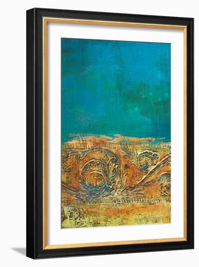 Rustic Frieze on Teal II-Lanie Loreth-Framed Art Print
