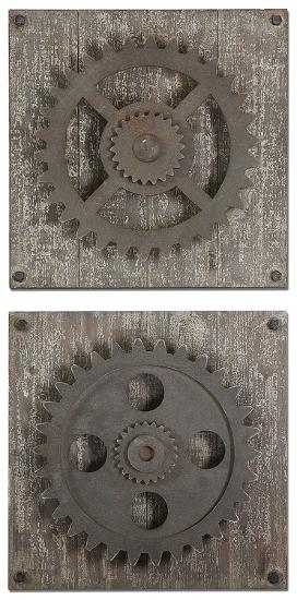 Rustic Gears Wall Art Pair Home Accessories By