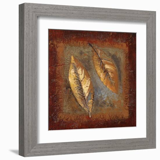 Rustic Leaf Square II-Lanie Loreth-Framed Art Print