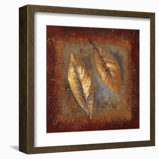 Rustic Leaf Square II-Lanie Loreth-Framed Art Print