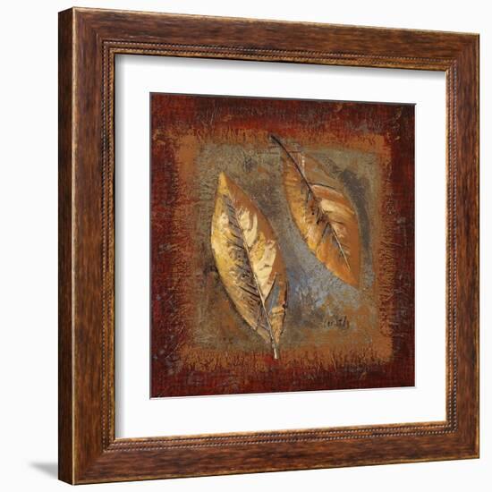 Rustic Leaf Square II-Lanie Loreth-Framed Art Print