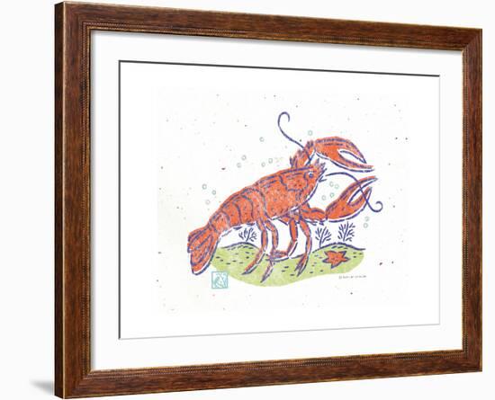 Rustic Lobster-Sudi Mccollum-Framed Art Print