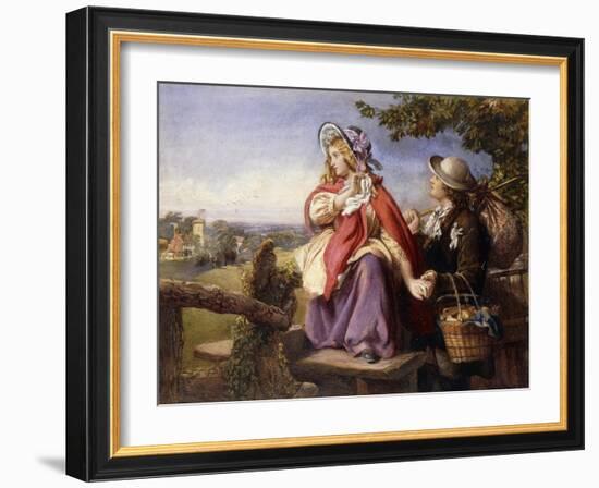 Rustic Lovers Crossing a Style, C.1860-null-Framed Giclee Print