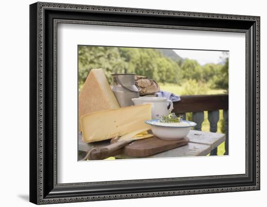 Rustic Still Life with Cheese, Quark, Milk and Bread-Eising Studio - Food Photo and Video-Framed Photographic Print