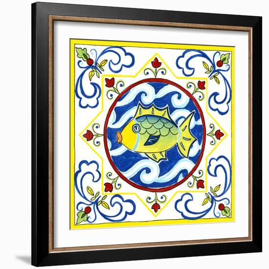 Rustic Tile IV-Chariklia Zarris-Framed Art Print