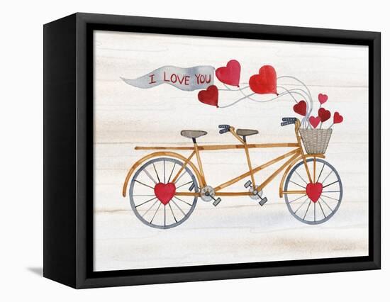 Rustic Valentine Bicycle-Kathleen Parr McKenna-Framed Stretched Canvas