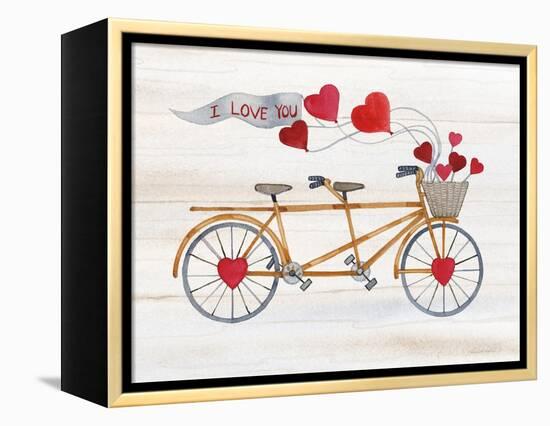 Rustic Valentine Bicycle-Kathleen Parr McKenna-Framed Stretched Canvas