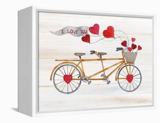 Rustic Valentine Bicycle-Kathleen Parr McKenna-Framed Stretched Canvas