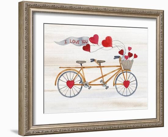 Rustic Valentine Bicycle-Kathleen Parr McKenna-Framed Art Print