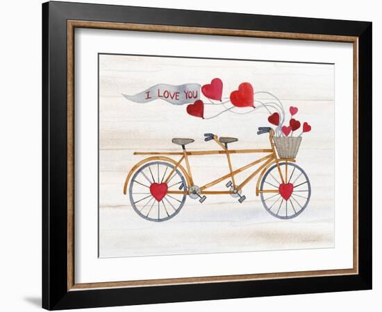 Rustic Valentine Bicycle-Kathleen Parr McKenna-Framed Art Print