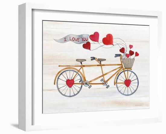 Rustic Valentine Bicycle-Kathleen Parr McKenna-Framed Art Print