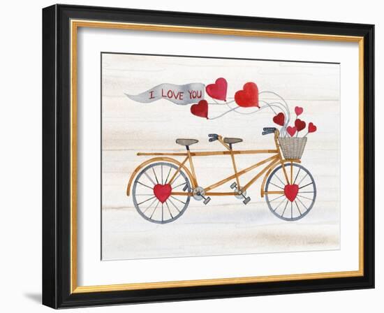 Rustic Valentine Bicycle-Kathleen Parr McKenna-Framed Art Print