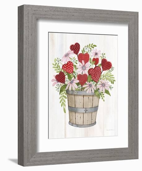 Rustic Valentine Bushel Basket-Kathleen Parr McKenna-Framed Premium Giclee Print