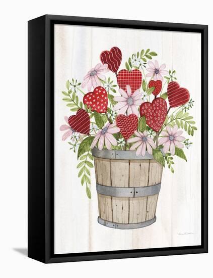 Rustic Valentine Bushel Basket-Kathleen Parr McKenna-Framed Stretched Canvas