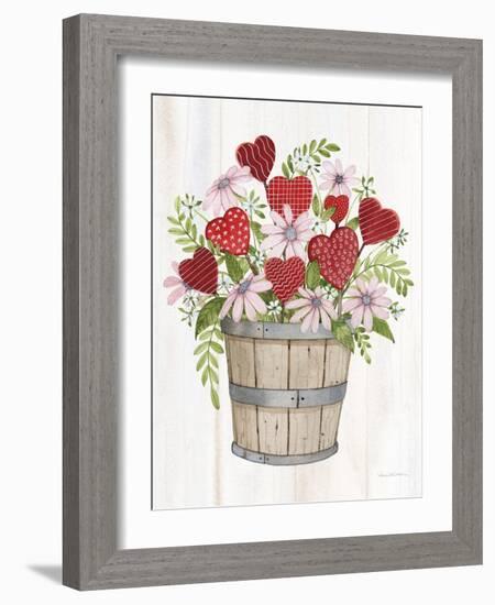 Rustic Valentine Bushel Basket-Kathleen Parr McKenna-Framed Art Print