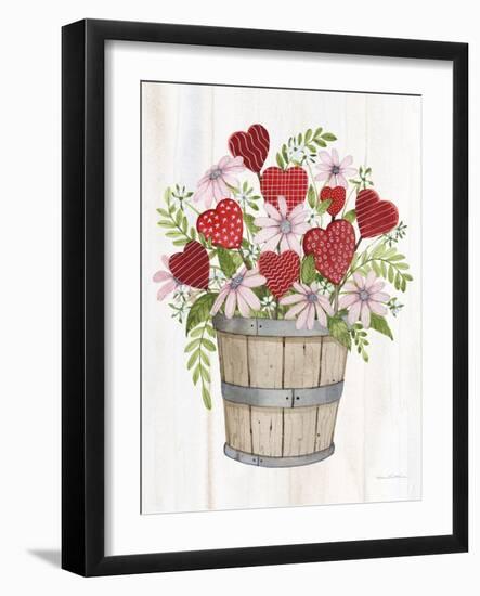 Rustic Valentine Bushel Basket-Kathleen Parr McKenna-Framed Art Print