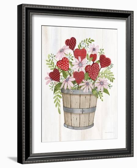 Rustic Valentine Bushel Basket-Kathleen Parr McKenna-Framed Art Print