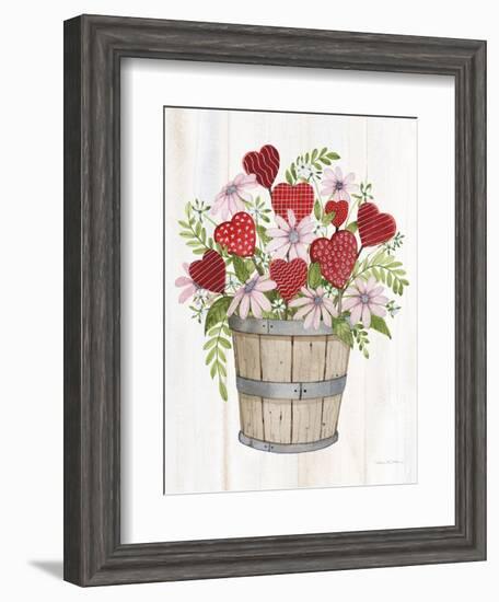 Rustic Valentine Bushel Basket-Kathleen Parr McKenna-Framed Art Print