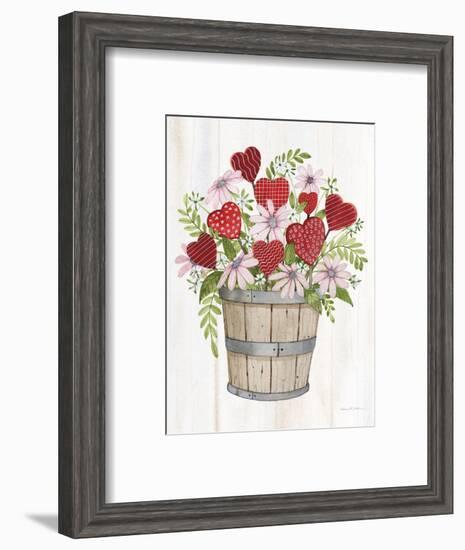 Rustic Valentine Bushel Basket-Kathleen Parr McKenna-Framed Art Print