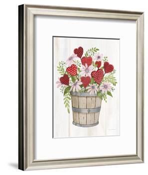Rustic Valentine Bushel Basket-Kathleen Parr McKenna-Framed Art Print