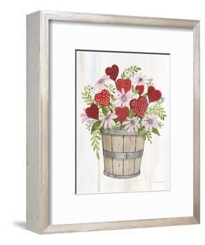 Rustic Valentine Bushel Basket-Kathleen Parr McKenna-Framed Art Print