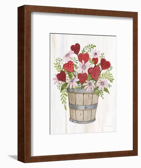 Rustic Valentine Bushel Basket-Kathleen Parr McKenna-Framed Art Print