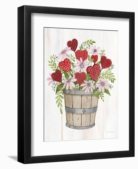 Rustic Valentine Bushel Basket-Kathleen Parr McKenna-Framed Art Print