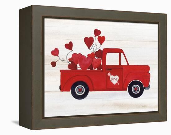 Rustic Valentine Truck-Kathleen Parr McKenna-Framed Stretched Canvas