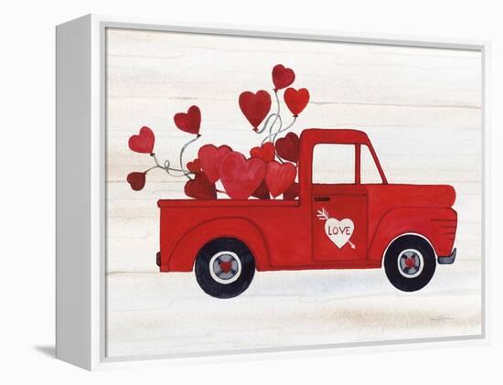 Rustic Valentine Truck-Kathleen Parr McKenna-Framed Stretched Canvas