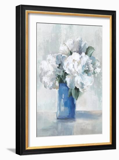 Rustic White Flowers-Alex Black-Framed Art Print