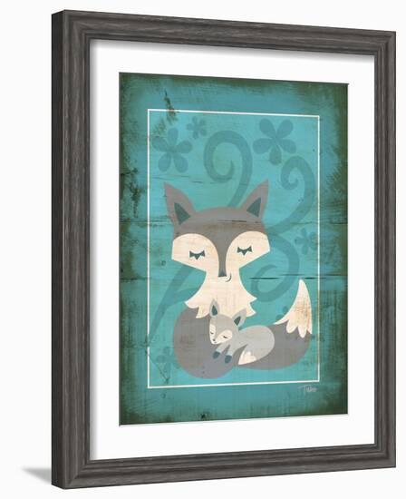 Rustic Woodland Foxes-Teresa Woo-Framed Art Print