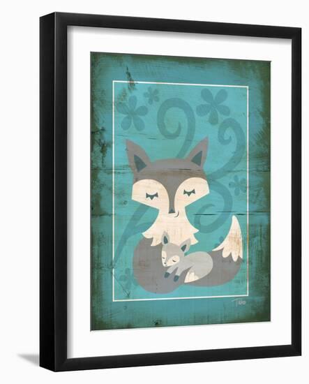 Rustic Woodland Foxes-Teresa Woo-Framed Art Print