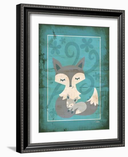 Rustic Woodland Foxes-Teresa Woo-Framed Art Print