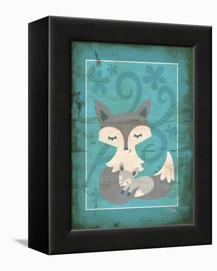 Rustic Woodland Foxes-Teresa Woo-Framed Stretched Canvas