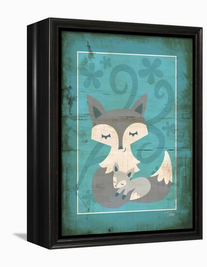 Rustic Woodland Foxes-Teresa Woo-Framed Stretched Canvas