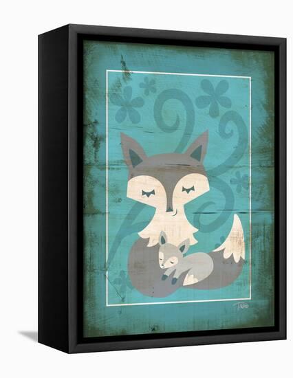 Rustic Woodland Foxes-Teresa Woo-Framed Stretched Canvas