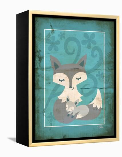 Rustic Woodland Foxes-Teresa Woo-Framed Stretched Canvas