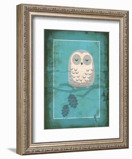 Rustic Woodland Owl-Teresa Woo-Framed Premium Giclee Print